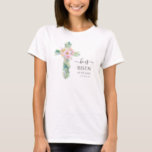 T-shirt Pâques il est ressuscité Aquarelle Cross Christi