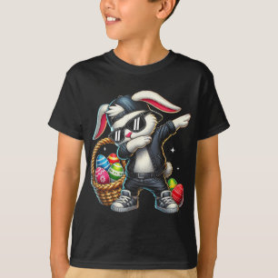 T-shirt Pâques Jour Dabbing Bunny Avec Sungles Garçons Fil