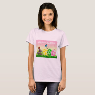 T-Shirt Pâques Joyeux Rose Clair