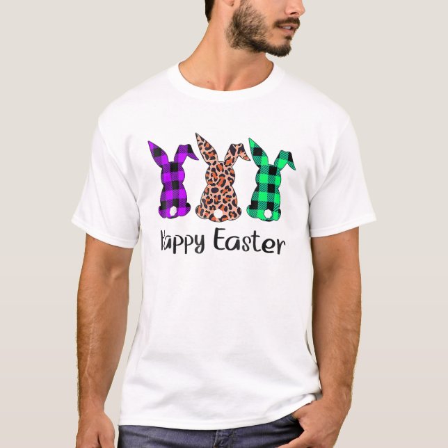 T-shirt Pâques Leopard Lapin Lapin Palmier Dimanche Filles (Devant)