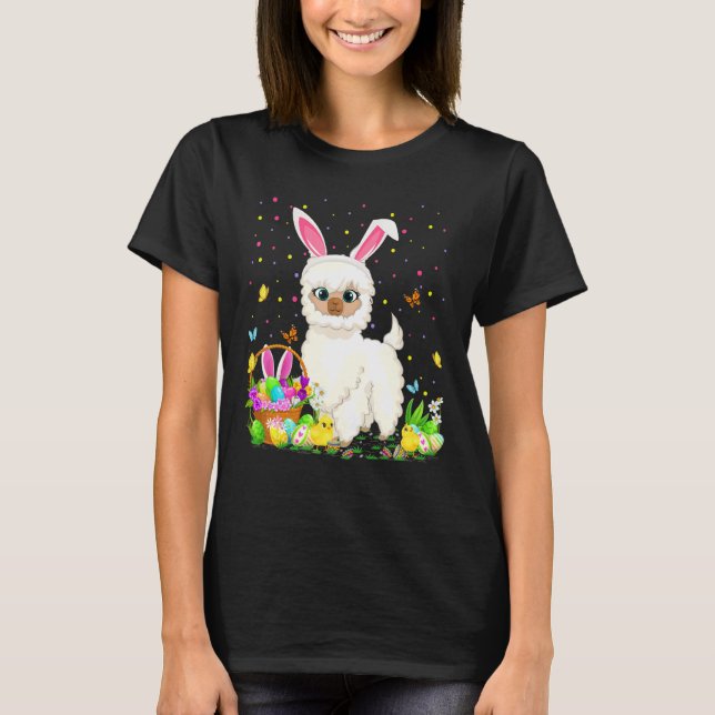 T-shirt Pâques Llama Bunny OEufs Chasse Llama Pâques Diman (Devant)