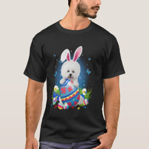 T-shirt Pâques Mignon Bichon Frise Amoureux de Chien Lapin