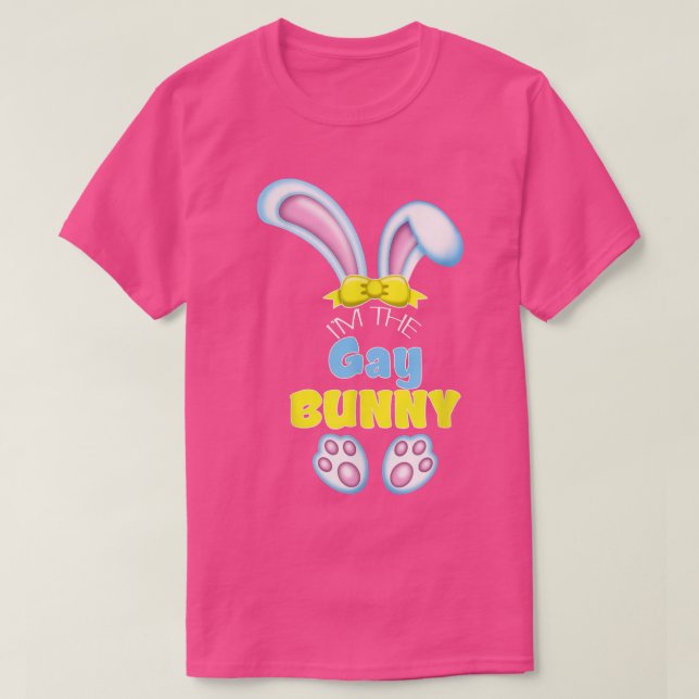 T-shirt Pâques mignonnes Je suis La Gay Bunny LGBTQ Pride  (Design devant)