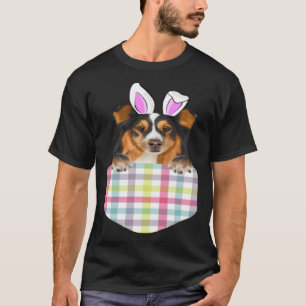 T-shirt Pâques Plaid Shetland Sheepdog Bunny Chien dans la