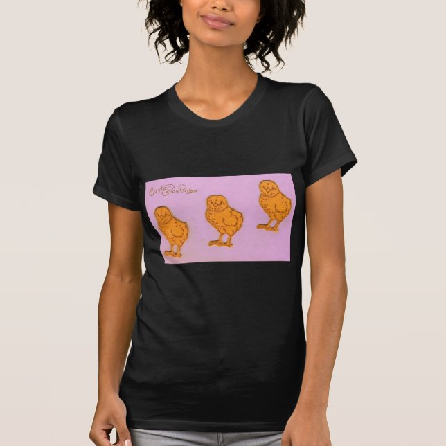 T-shirt Pâques Salutations Poussins pourpres (Devant)