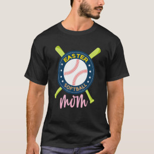 T-shirt Pâques Softball Bunny Rabbit Oreilles Baseball Mom