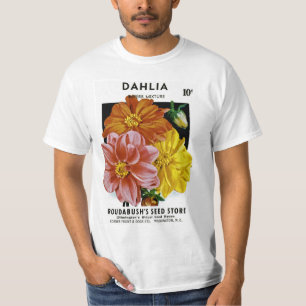 T-shirt Paquet vintage de graine de dahlia