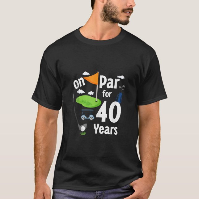 T-shirt Par 40e Anniversaire Golf Lecteur Thème 40 Ans (Devant)