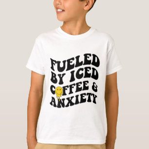 T-shirt Par Café Glacé Et Anxiété Santé Mentale À L'Arrièr