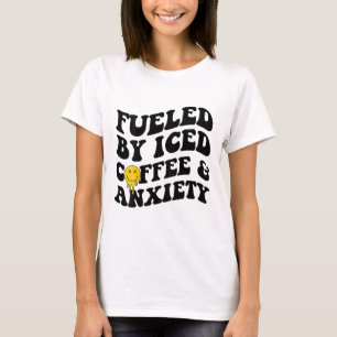 T-shirt Par Café Glacé Et Anxiété Santé Mentale À L'Arrièr