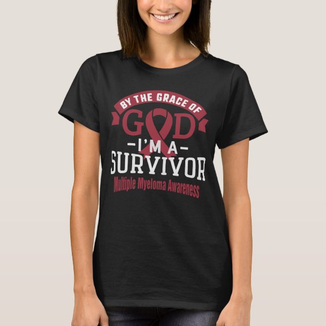 T-shirt Par la grâce de Dieu Myélome multiple Survivant (Devant)