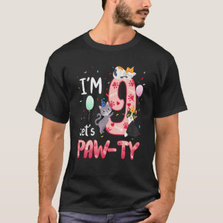 T-shirt Par pour 9e anniversaire fille chat chaton 9 ans