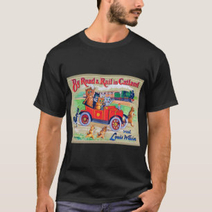 T-shirt Par Road & Rail en Catland, Louis Wain