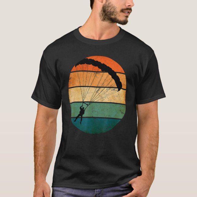 T-shirt Parachuting Skydiver Silhouette Skydive Parachutis (Devant)