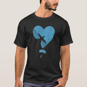 T-shirt Parachutisme drôle Amour Cœur Adrénaline