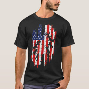 T-shirt Parachutisme Skydiving Drapeau Américain USA Drôle