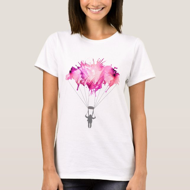 T-shirt Parachutiste, parachute. Sport de parachutisme. (Devant)