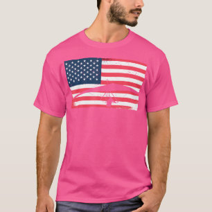 T-shirt Parachutiste Skydiver Amérique Drapeau Usa Vol Lib