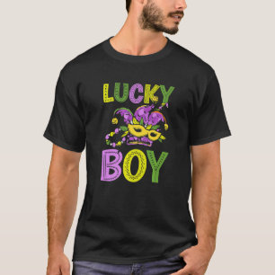 T-shirt Parade Party Mardi Gras Lucky Boy Carnival perles