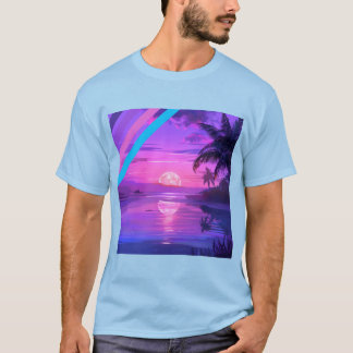 T-shirt Paradis de la plage au coucher du soleil tropical