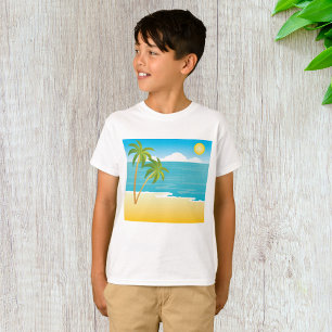 T-shirt Paradis de plage tropicale avec palmiers