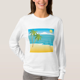 T-shirt Paradis de plage tropicale avec palmiers