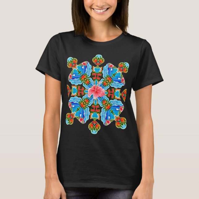 T-shirt Paradis hawaïen quatre fois (Devant)