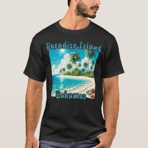 T-shirt Paradise Island Bahamas Beach Palmiers Sun