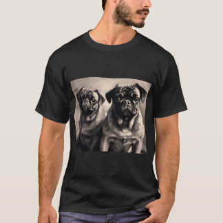 T-shirt Paradoxe Carlin - Dessin de Carlins en Gris et Noi