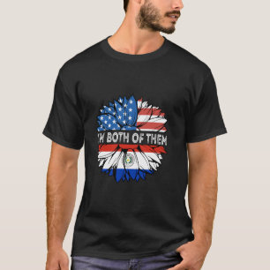 T-shirt Paraguay Je Suis Les Deux États-Unis Tournesol Par