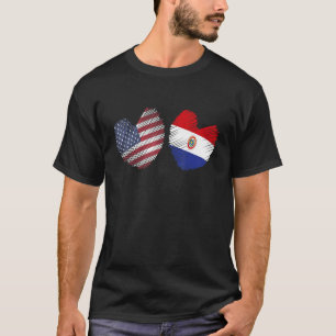 T-shirt Paraguay USA Drapeau cardio-américain Drapeau para
