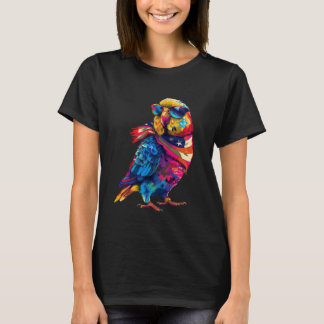 T-shirt Parakeet Budgie Budgerigar Parrot Patriotique US F