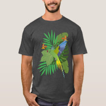 Parakeet with leaves