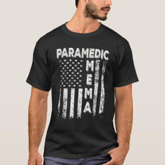 T-shirt Paramedic Mema America Drapeau Fête des Mères 4e J