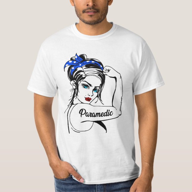T-shirt Paramètre d'urgence EMS Rosie Le Riveter (Devant)