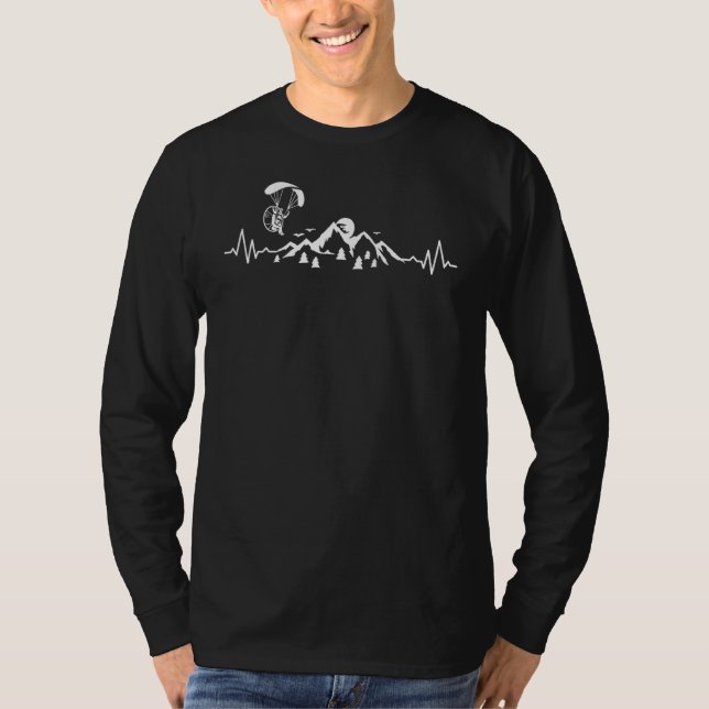 T-shirt Paramotor Mountains Heartbeat Paraglider Paraglidi (Devant)