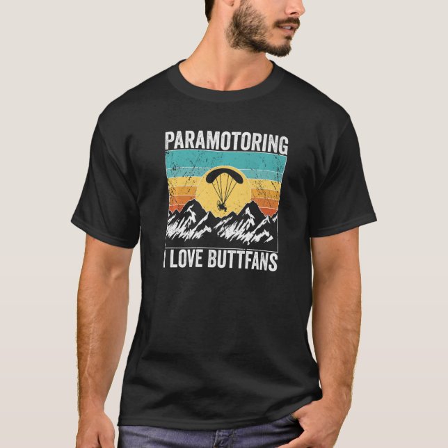 T-shirt Paramotor Pilot l love Buttfans Paramotoring Premi (Devant)