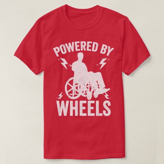 T-shirt Paraplégique Handicap Paraplégie Propulsée Par Rou (Design devant)