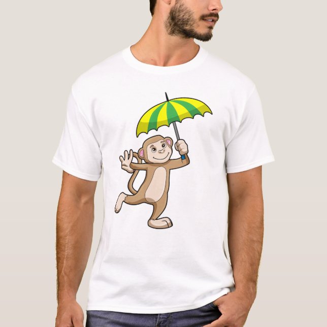 T-shirt Parapluie de pluie de singes (Devant)