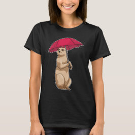 T-shirt Parapluie de pluie Meerkat