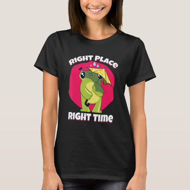 T-shirt Parapluie Pluviophile Frog bon temps (Devant)
