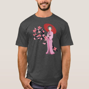 T-shirt Parapluie traditionnel pour filles et Sakura Cher