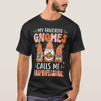 T-shirt Paraprofessionnel Noël Gnomes Paraéducateur