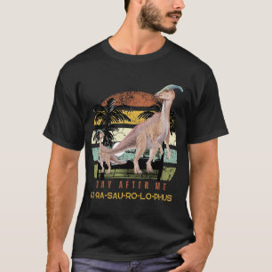 T-shirt Parasaurolophus Dinosaure Retro Coucher de soleil