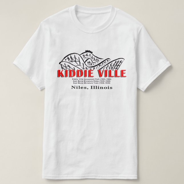 T-shirt Parc d'attractions Kiddieville, Niles, Illinois (Design devant)