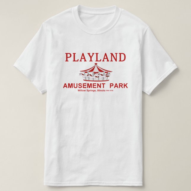 T-shirt Parc d'attractions Playland, Willow Springs, Illin (Design devant)