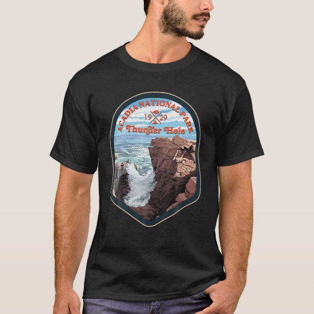 T-shirt Parc de la nation Acadia Thunder Hole Randonnée 19 (Devant)