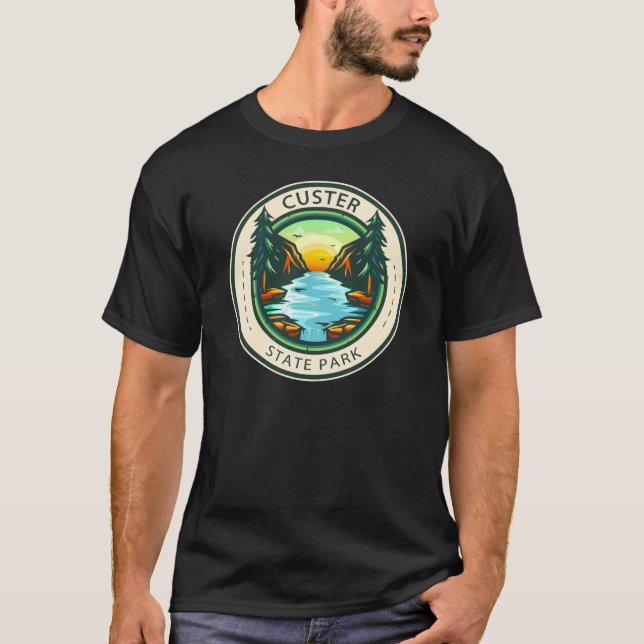T-shirt Parc d'état de Custer Badge du Dakota du Sud  (Devant)