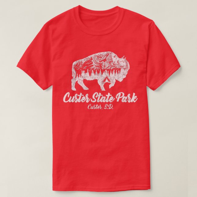 T-shirt Parc d'état de Custer pour les amateurs de bisons  (Design devant)