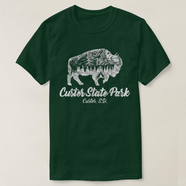 T-shirt Parc d'état de Custer pour les amateurs de bisons  (Design devant)